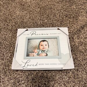 Elegant White and Gray Picture Frame